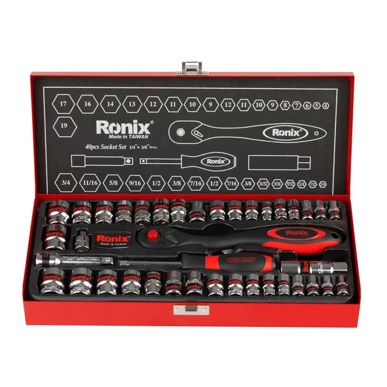 مجموعه بکس 40 عددی 3/8 اینچ دسته TPR مدل RH-2640 برند رونیکس